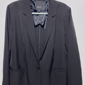 Simply Vera Vera Wang Women's Black Relaxed Single Breasted Blazer Jacket XL